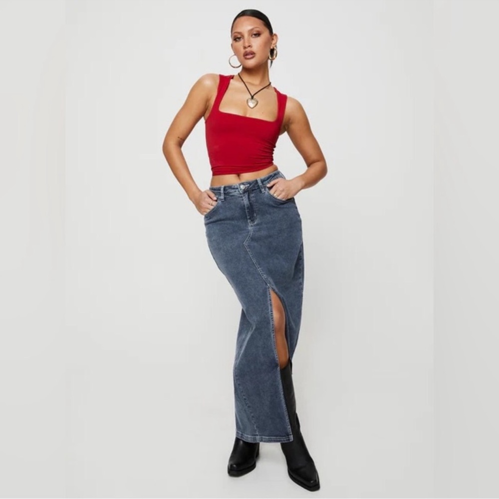 Princess Polly Denim Maxi Skirt